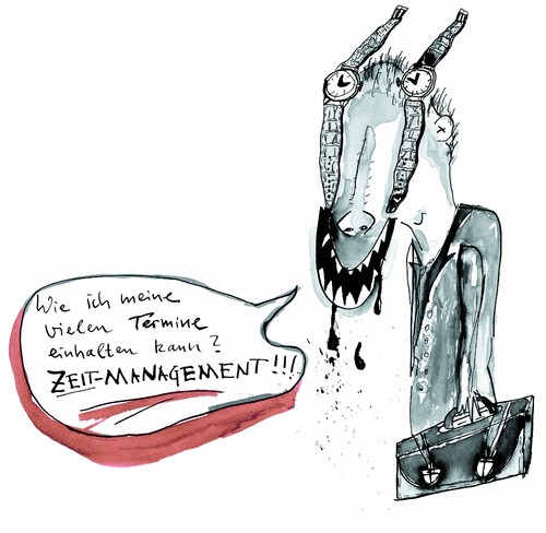 Cartoon: Zeitmanagement (medium) by Tobias Wolff tagged zeit,termine,manager,arbeit