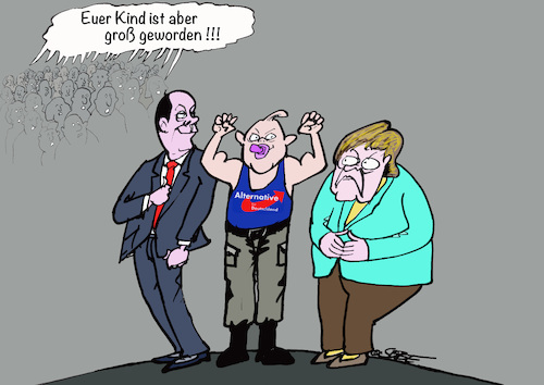 Cartoon: großes Kind (medium) by sobecartoons tagged afd,fehlgeburt,politik,selbstgemachtes,wachstum,afd,fehlgeburt,politik,selbstgemachtes,wachstum