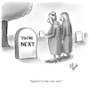 Cartoon: Spite (small) by Billcartoons tagged death,marriage,spite,relationships,husband,wife,spouse,grave,graveyard