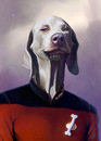 Cartoon: Jean Luc Picard (small) by fantasio tagged picard captain star trek dog portrait