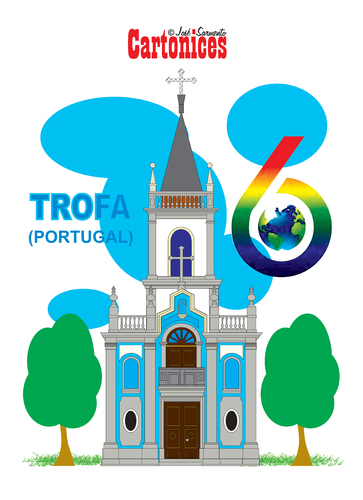 Cartoon: Festival 6 Continentes na Trofa (medium) by jose sarmento tagged capela,senhora,das,dores