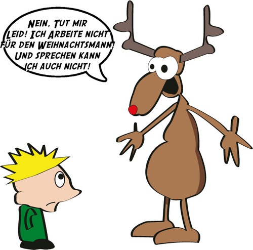 Cartoon: Weihnachtsmann? (medium) by komika tagged christmas,weihnachten,rentier,junge