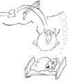 Cartoon: Schäfchen II (small) by komika tagged sheep,schlafen,schaf