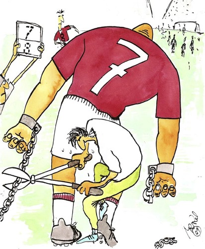 Cartoon: great football (medium) by Mirek tagged sport