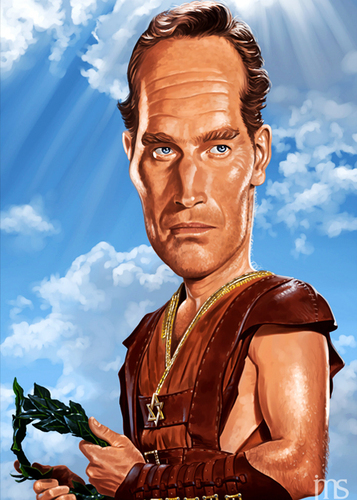 Cartoon: Ben-Hur (medium) by JMSartworks tagged caricature,actors,filmmakers,hollywood,paintool,sai,painter