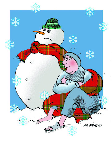 Cartoon: duro invierno (medium) by adancartoons tagged adan