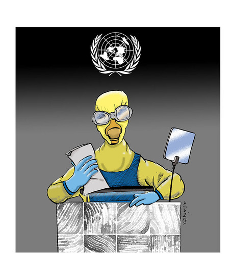 Cartoon: EL EBOLA LLEGA A LA ONU (medium) by adancartoons tagged ebola