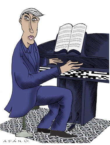Cartoon: pianista (medium) by adancartoons tagged piano