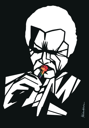 Cartoon: Chet Baker (medium) by Atilla Atala tagged jazz,trumpet