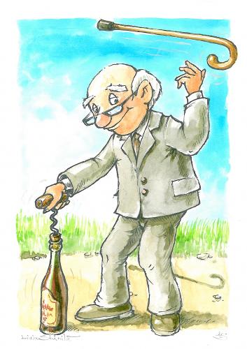 Cartoon: better support (medium) by Liviu tagged old,man,wine