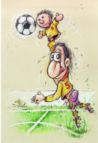 Cartoon: Head or hand ball (medium) by Liviu tagged football,hands,head,