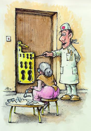 Cartoon: Optician (medium) by Liviu tagged optician,door,old,