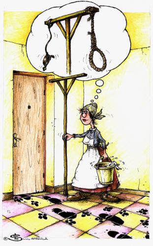 Cartoon: putzfrau (medium) by Liviu tagged dirt,hang,woman,