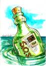 Cartoon: sos (small) by Liviu tagged sos,bottle,stamps,