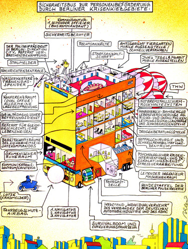 Cartoon: Berlin (medium) by Pohlenz tagged berlin,sicherheitsbus,berlin,sicherheit,bus