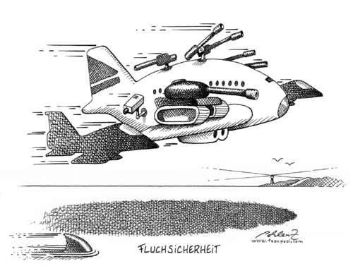 Cartoon: Fluchsicherheit (medium) by Pohlenz tagged flugsicherheit,flugsicherheit,sicherheit,flughafen,terror,terrorismus,angst,furcht,fliegen