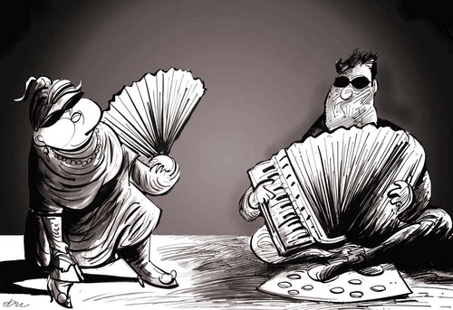 Cartoon: beggar (medium) by oguzgurel tagged humor