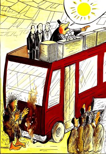 Cartoon: bus (medium) by oguzgurel tagged humor