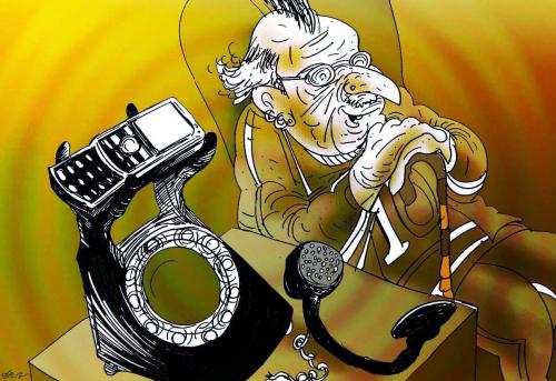 Cartoon: dial phone (medium) by oguzgurel tagged humor