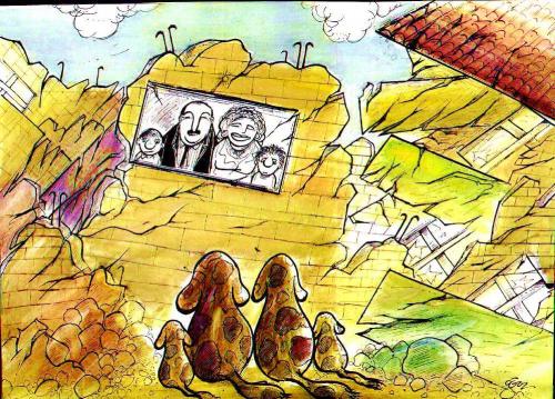 Cartoon: earthquake (medium) by oguzgurel tagged humor