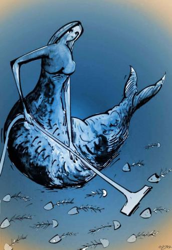 Cartoon: fish (medium) by oguzgurel tagged humor,