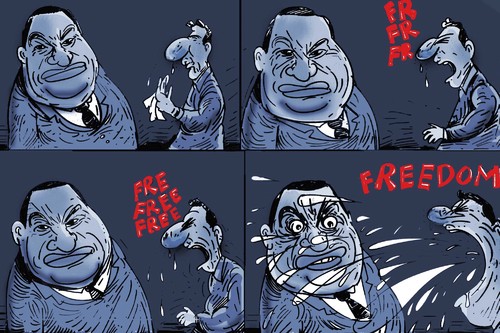 Cartoon: hüsnü mübarek (medium) by oguzgurel tagged humor