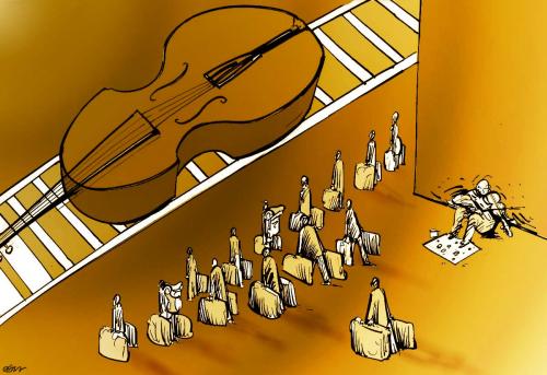 Cartoon: music (medium) by oguzgurel tagged humor