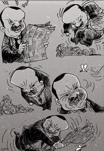 Cartoon: newspaper (medium) by oguzgurel tagged humor
