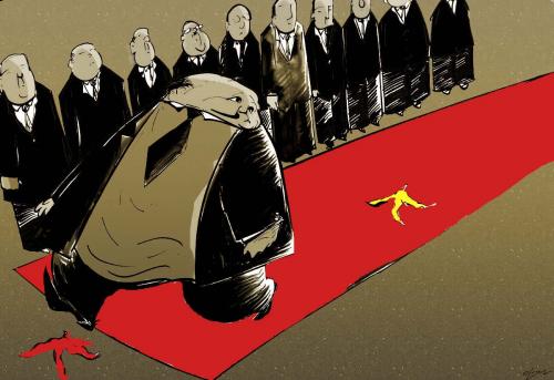 Cartoon: red (medium) by oguzgurel tagged humor