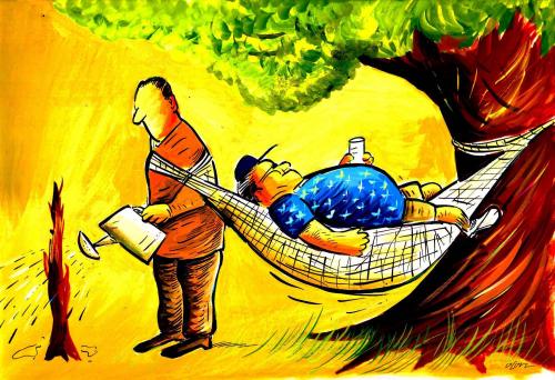 Cartoon: tree (medium) by oguzgurel tagged humor