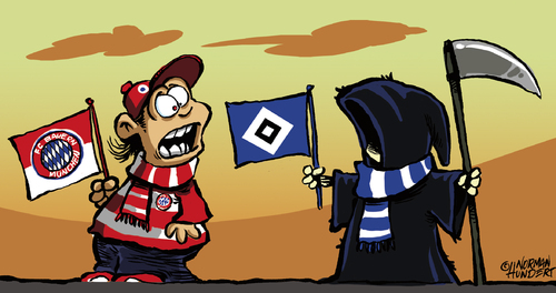 Cartoon: HSV (medium) by norman100 tagged hsv,bayern,münchen,norman,hundert,cartoon,tod