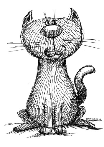Cartoon: Kitty Kat (medium) by dbaldinger tagged cats,felines,drawing,ink