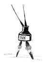 Cartoon: Ink Dancer (small) by dbaldinger tagged pen ink drawing pens eye droppers