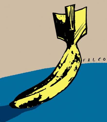 Cartoon: banana (medium) by alexfalcocartoons tagged banana,bomb