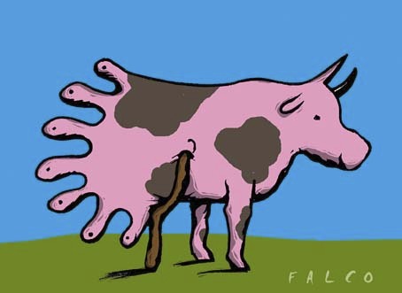 Cartoon: cow (medium) by alexfalcocartoons tagged cow