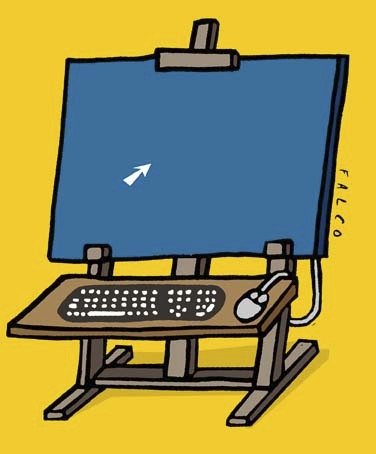 Cartoon: digitalartist (medium) by alexfalcocartoons tagged digitalartist