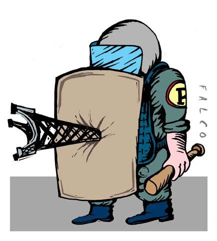 Cartoon: french policeman (medium) by alexfalcocartoons tagged french,policeman
