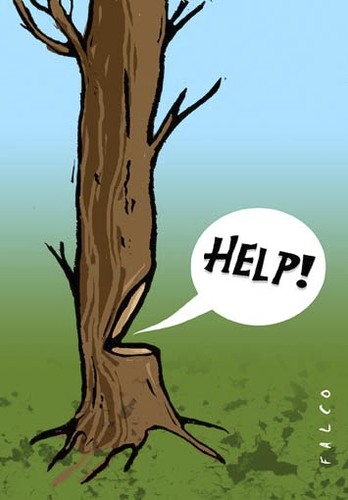 Cartoon: helptree (medium) by alexfalcocartoons tagged helptree