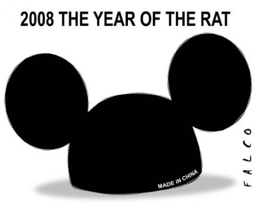 Cartoon: The Year of the Rat (medium) by alexfalcocartoons tagged china,rat,new,year,tradition,zodiac,,the
