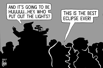 Cartoon: Eclipse in America (medium) by sinann tagged eclipse,america,donald,trump,president