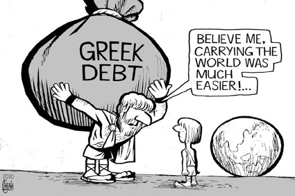 Cartoon: Greek debt (medium) by sinann tagged greek,debt,atlas,greece
