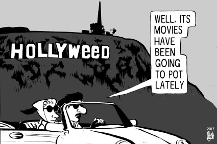 Cartoon: Hollyweed (medium) by sinann tagged hollyweed,hollywood,pot,movies,films