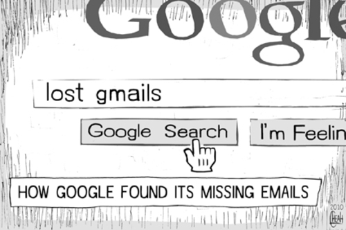 Cartoon: Lost gmails (medium) by sinann tagged google,gmails,lost,emails