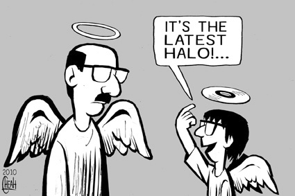 Cartoon: The latest Halo (medium) by sinann tagged halo,latest,newest,game