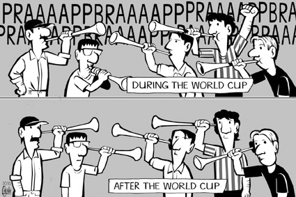 Cartoon: The vuvuzela (medium) by sinann tagged vuvuzela,world,cup,2010