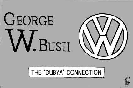 Cartoon: VW and Dubya (medium) by sinann tagged vw,volkswagen,dubya,george,bush