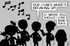 Cartoon: Beatles iTunes (small) by sinann tagged beatles,itunes,music,yoko,ono