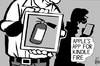Cartoon: Kindle Fire app (small) by sinann tagged kindle,fire,app,apple,ipad,amazon