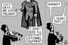 Cartoon: Superman the spy (small) by sinann tagged superman man of steel super hearing spy listening