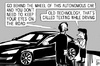 Cartoon: Tesla self-driving car (small) by sinann tagged tesla,self,driving,car,autonomous,texting,technology